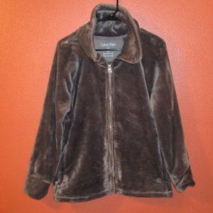 Calvin Klein Performance Woman Large Grey Full Zip Long Sleeve Outdoors Jacket